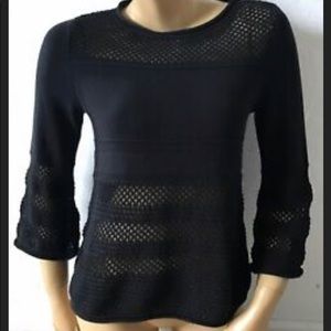 New Black Ann Taylor Loft Bell Sleeve Sweater Med